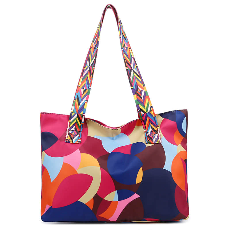 Printed ribbon handbag shopping bag large capacity waterproof Oxford bag  | IFAUN