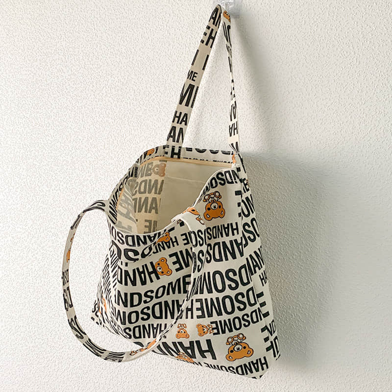 Large capacity canvas bag, letter tote bag  | IFAUN