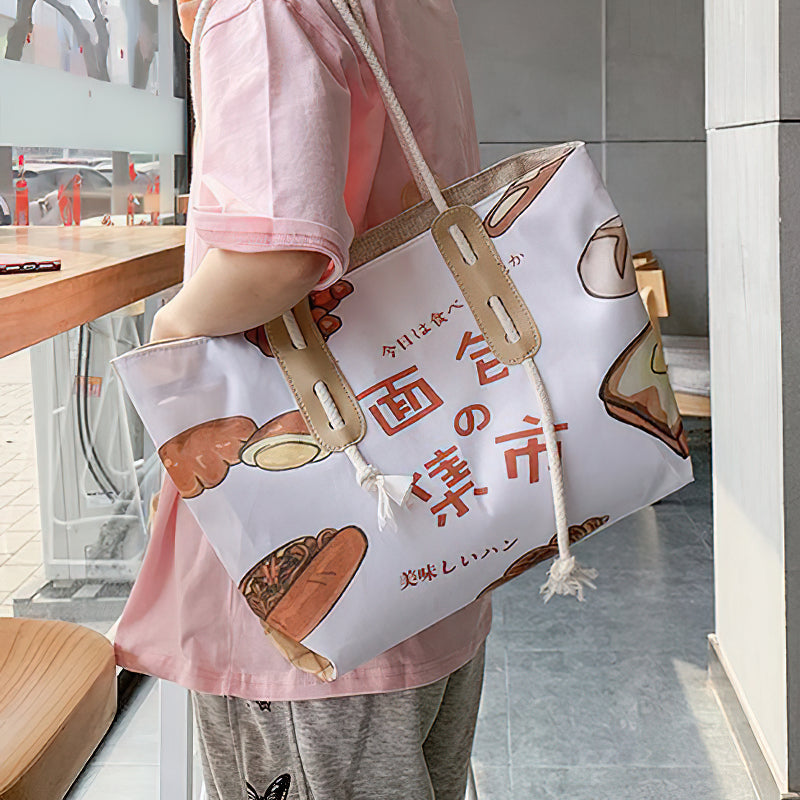 Fashion canvas shoulder bag large capacity portable tote bag  | IFAUN