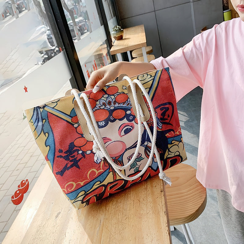 Fashion canvas shoulder bag large capacity portable tote bag  | IFAUN