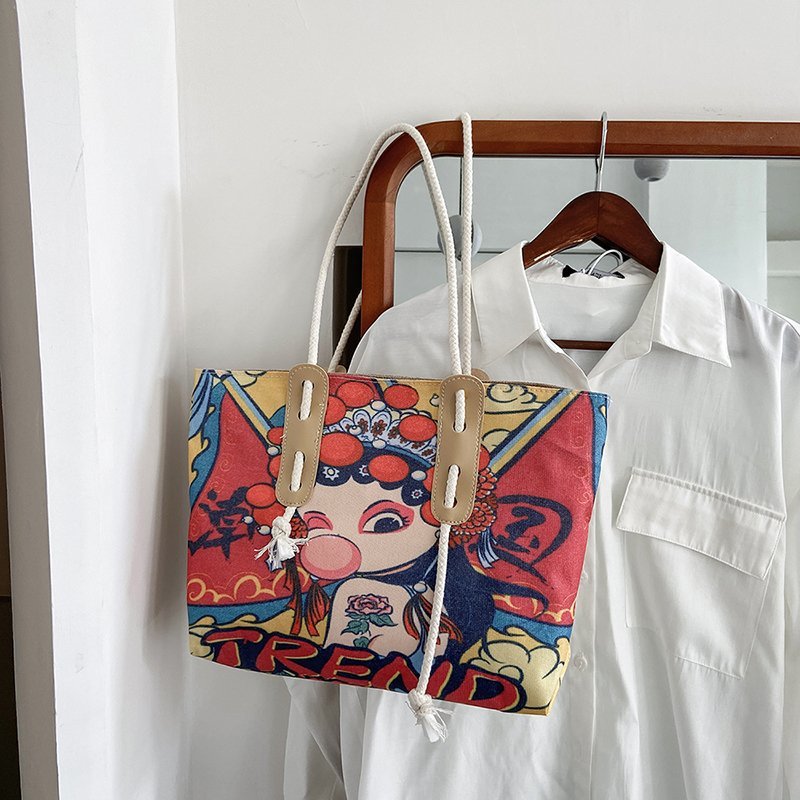 Fashion canvas shoulder bag large capacity portable tote bag  | IFAUN