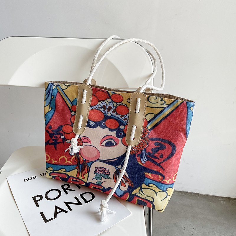 Fashion canvas shoulder bag large capacity portable tote bag  | IFAUN