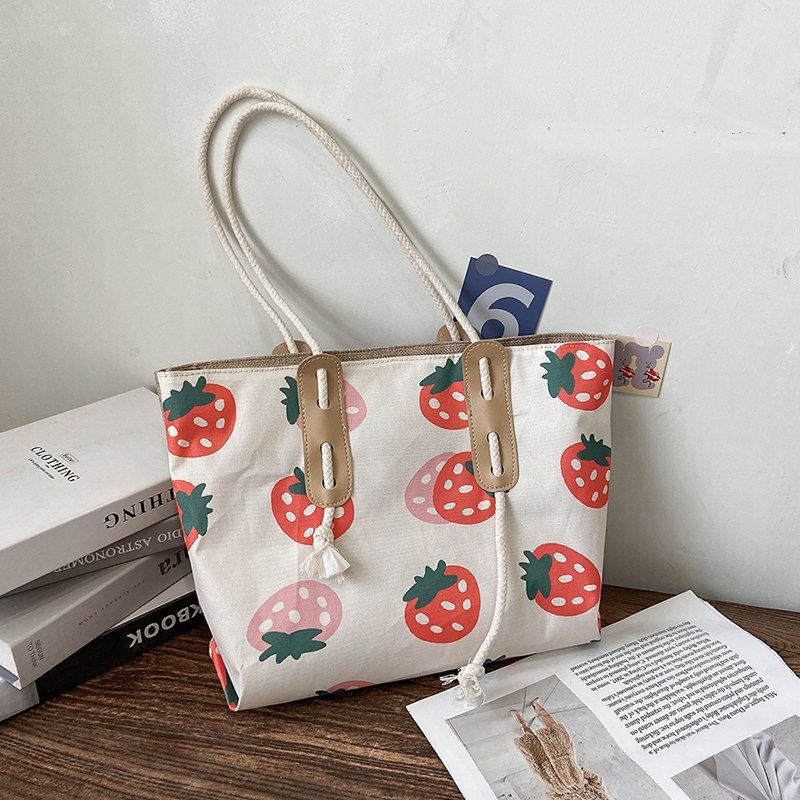 Fashion canvas shoulder bag large capacity portable tote bag  | IFAUN