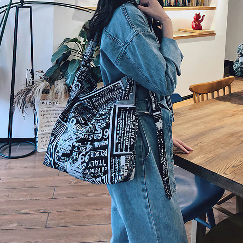 Retro leopard print shoulder bag womens fashion canvas bag  | IFAUN