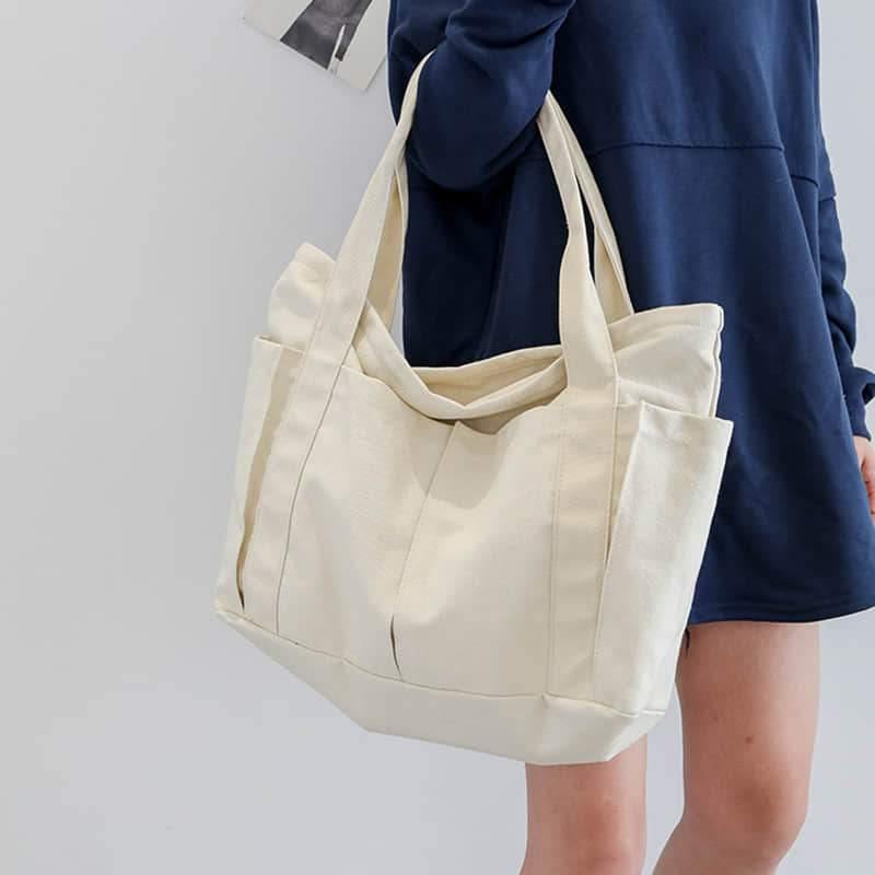 Casual large-capacity shopping bag simple one-shoulder big bag broadband tote bag  | IFAUN
