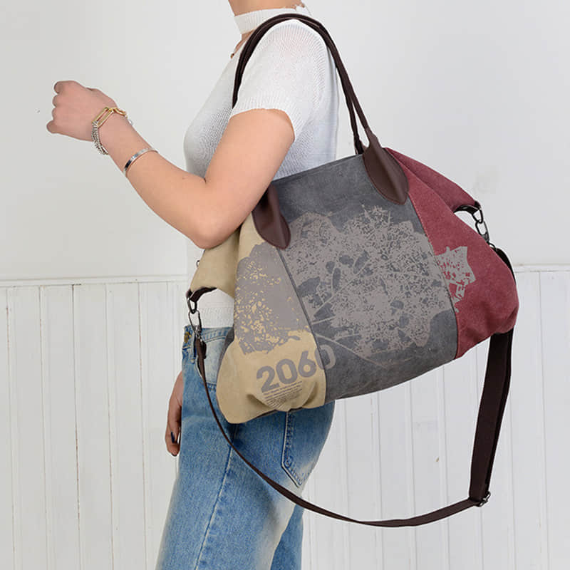 Tote bag single shoulder messenger bag casual lady graffiti big bag  | IFAUN