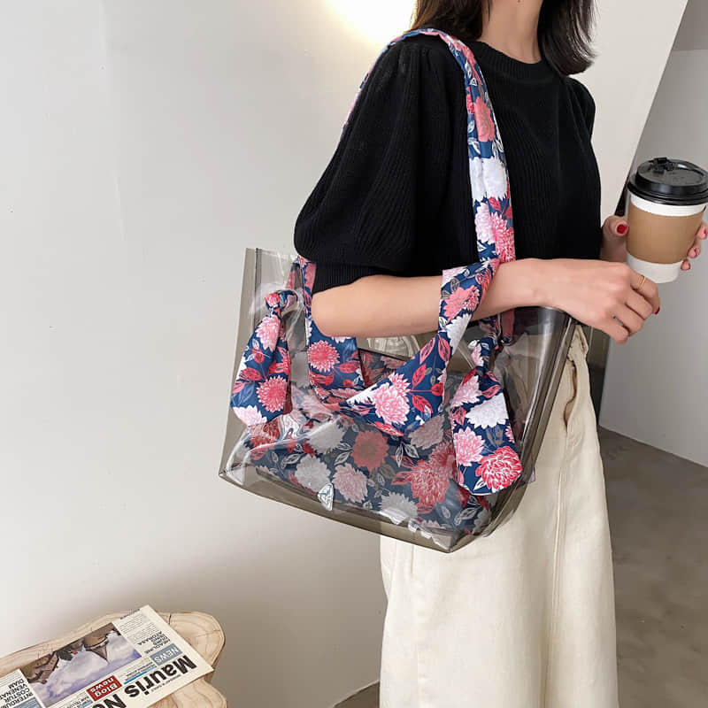 Large-capacity transparent bag fashionable popular tote bag  | IFAUN