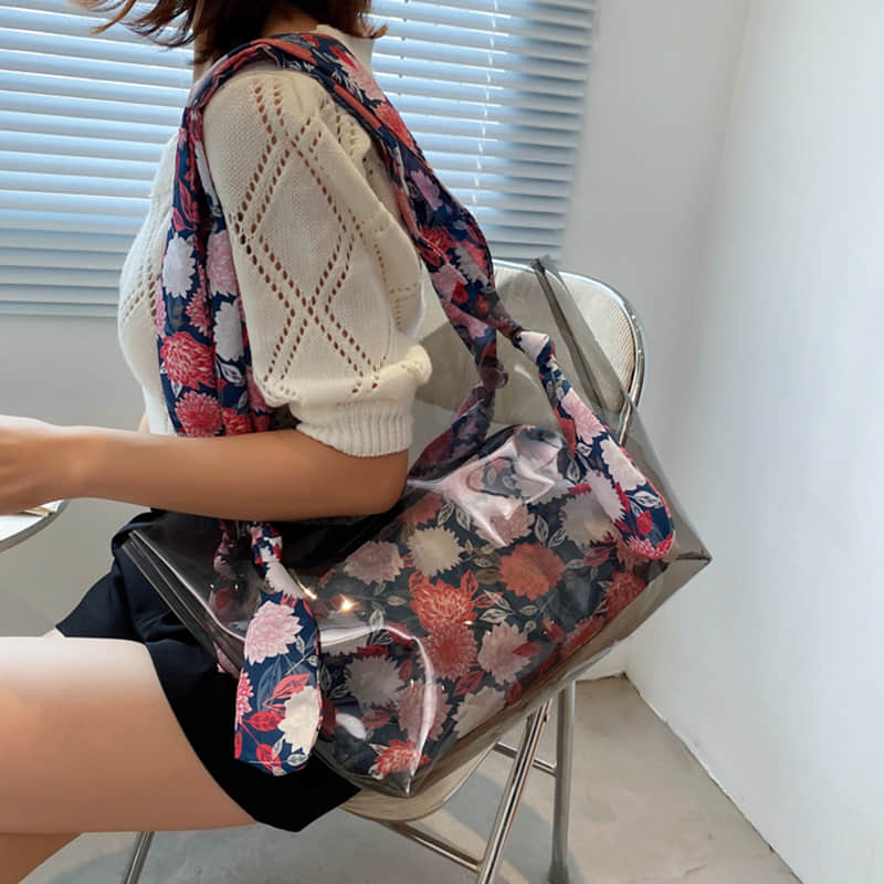 Large-capacity transparent bag fashionable popular tote bag  | IFAUN