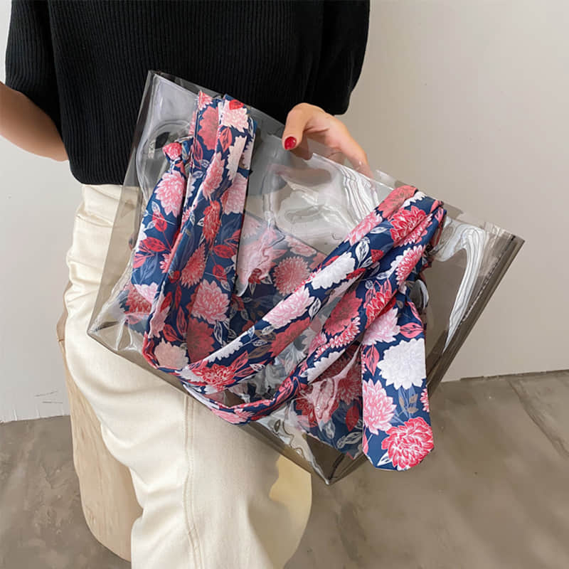 Large-capacity transparent bag fashionable popular tote bag  | IFAUN