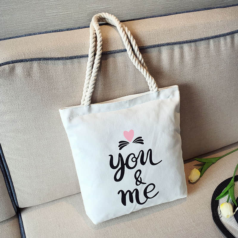 Hemp rope white canvas bag You &amp; Me | IFAUN