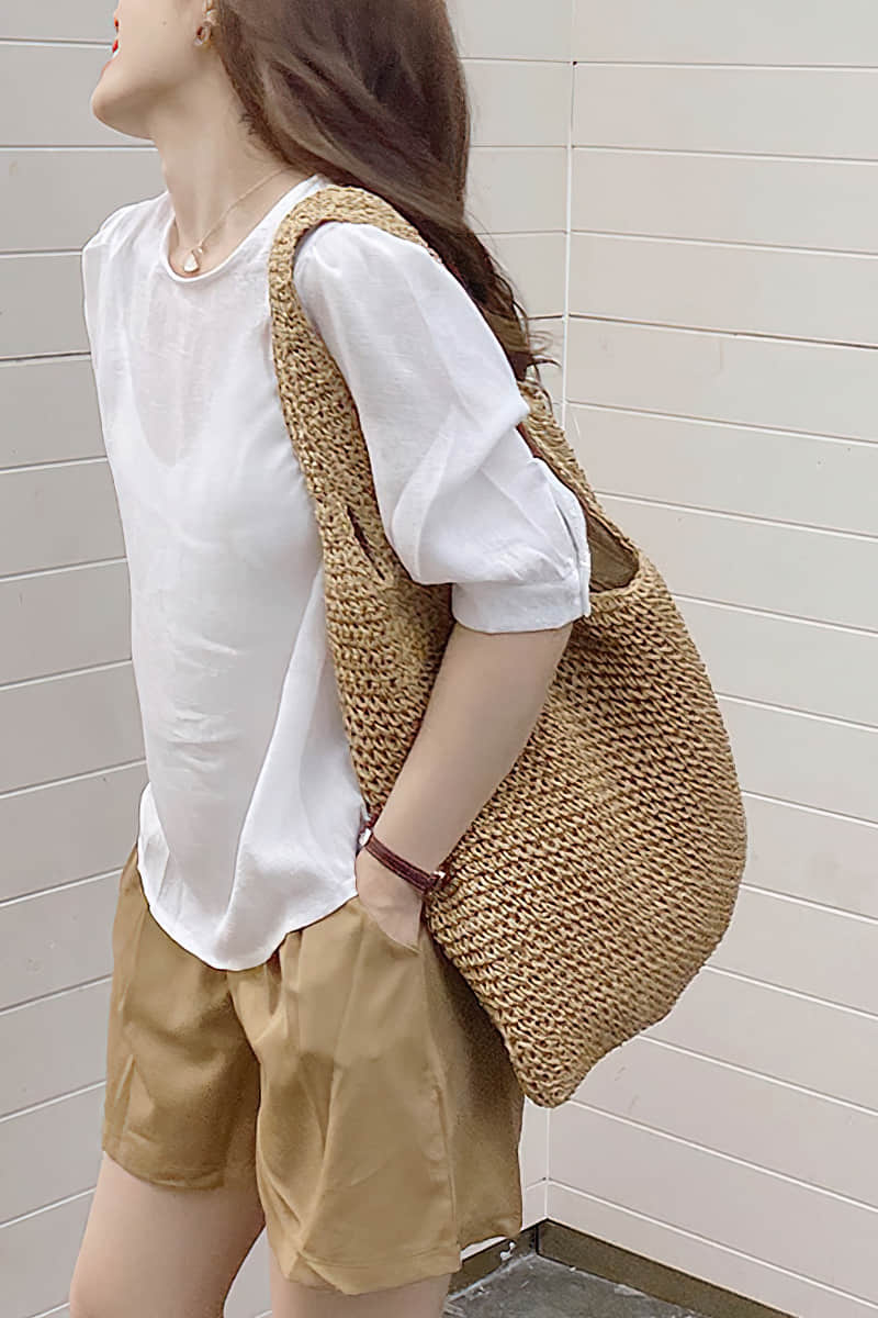 Summer straw woven shoulder bag – IFAUN