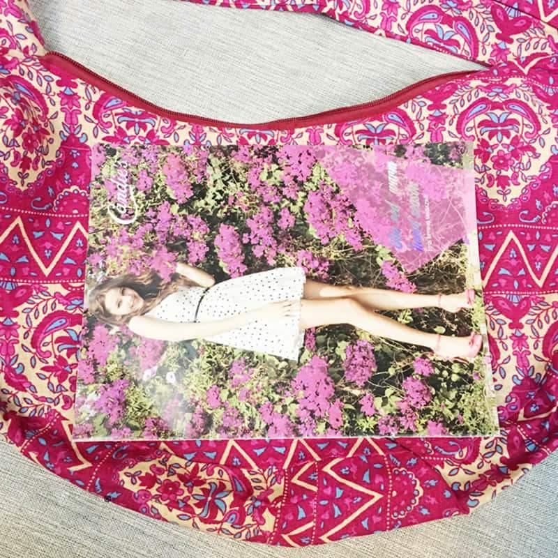 Adjustable satchel in printed linen cotton bag  | IFAUN