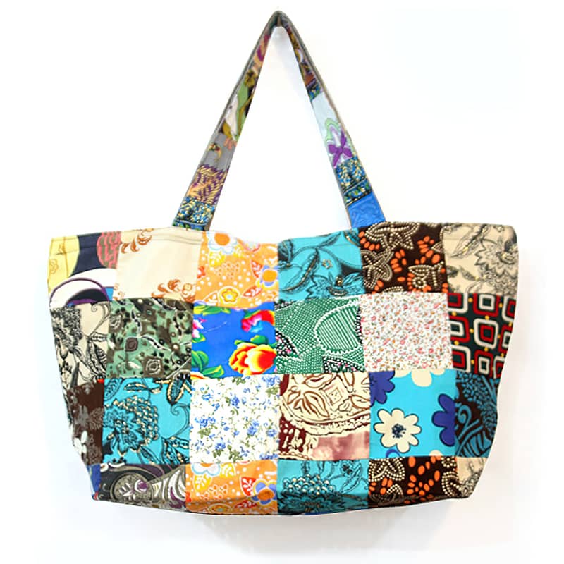 Color printed patchwork casual shoulder bag Tote bag  | IFAUN