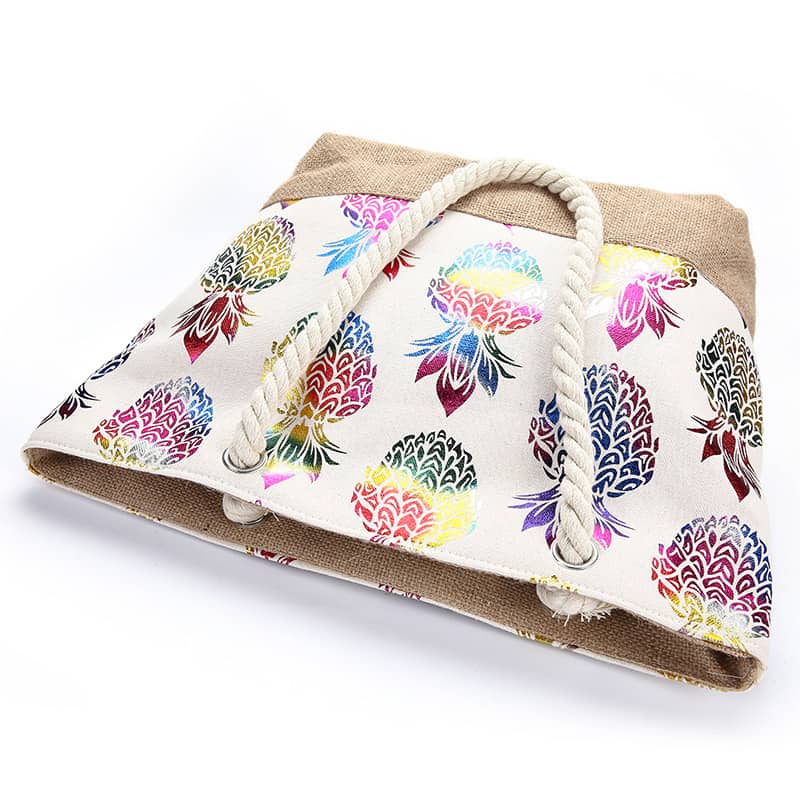 Simple pineapple print tote shopping bag  | IFAUN