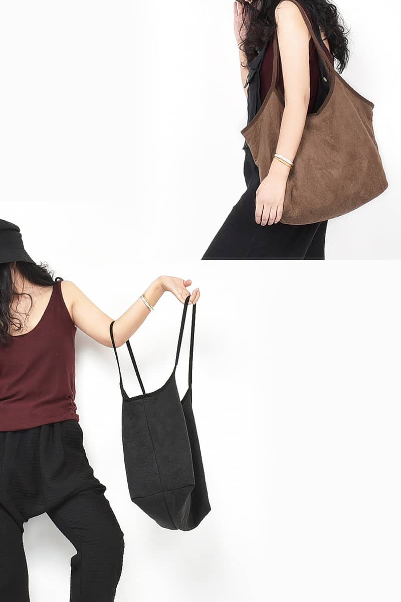Simple casual Micro suede shoulder bag  | IFAUN