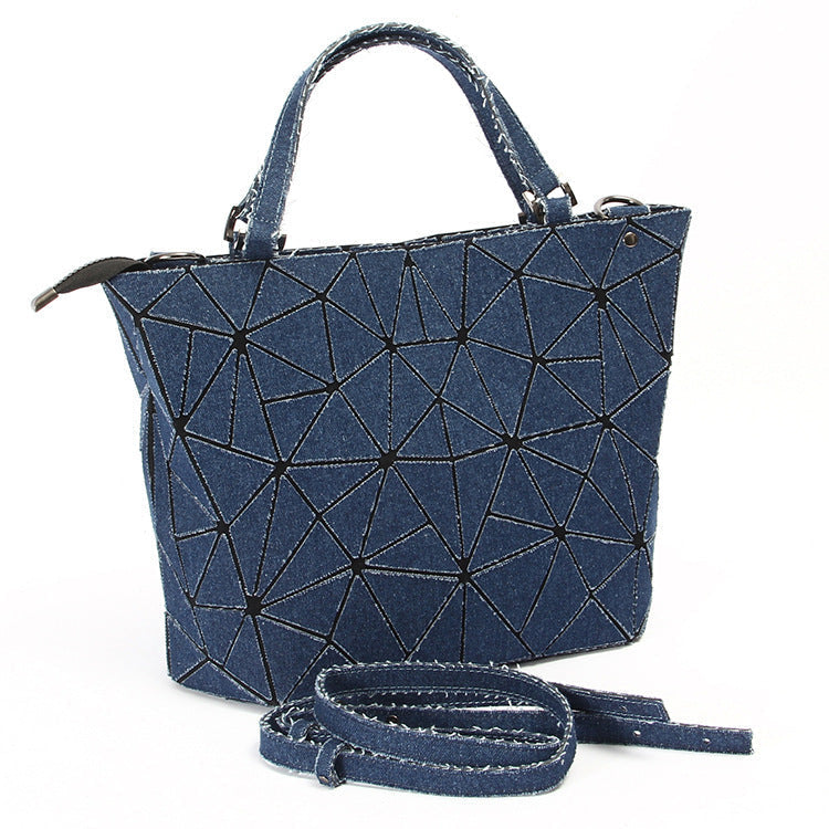 Diamond embossed denim bag DarkBlue | IFAUN