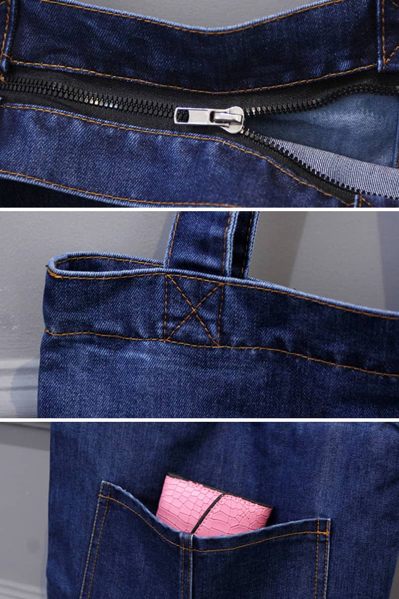 Casual street canvas denim shoulder bag  | IFAUN