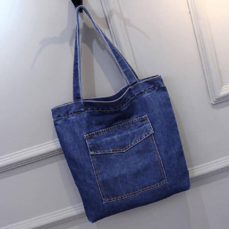 Casual street canvas denim shoulder bag C / DarkBlue | IFAUN