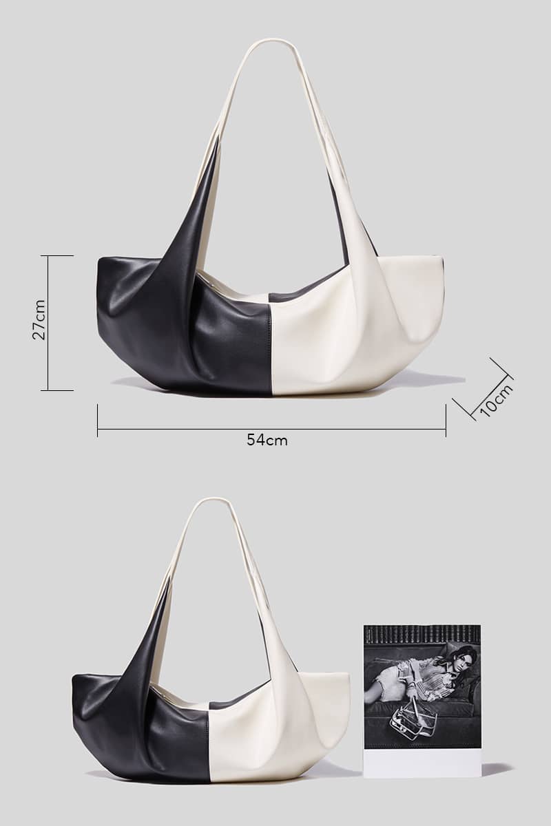 Contrasting PU Tote Bag