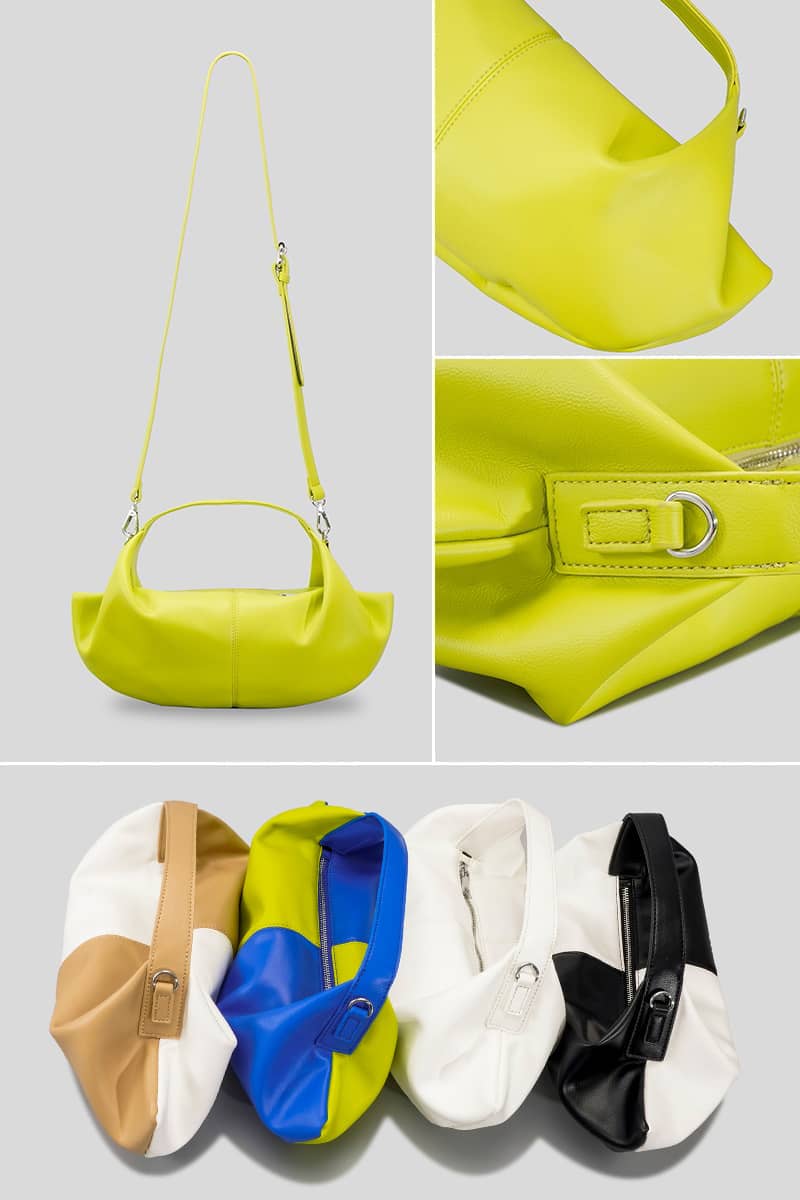 Contrast Color PU handbag