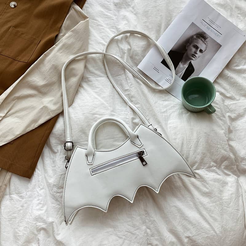 Embroidered bat pu handbag