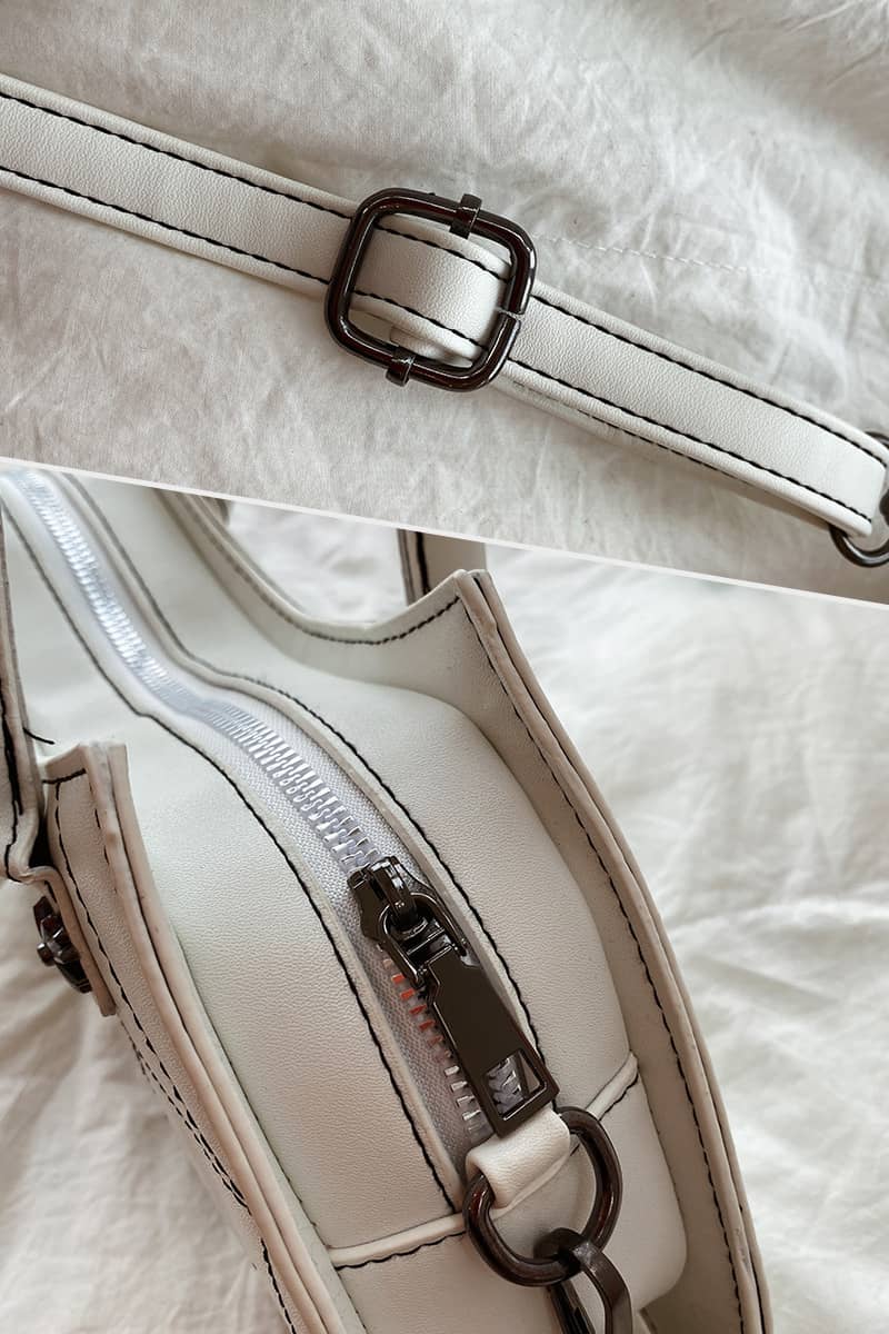 Embroidered bat pu handbag