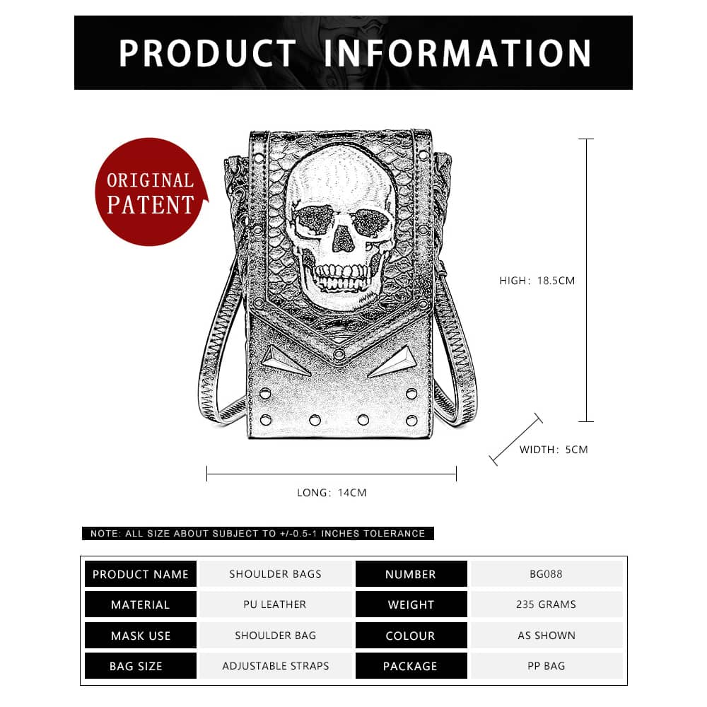 Outdoor skull motorcycle bag shoulder bag