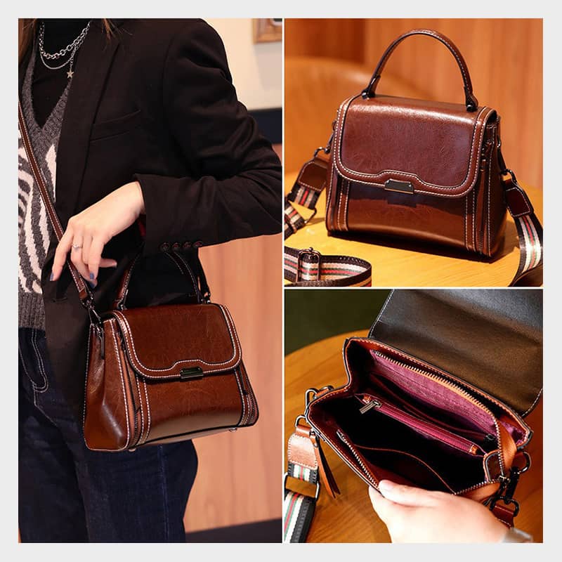 Retro style small square bag shoulder bag
