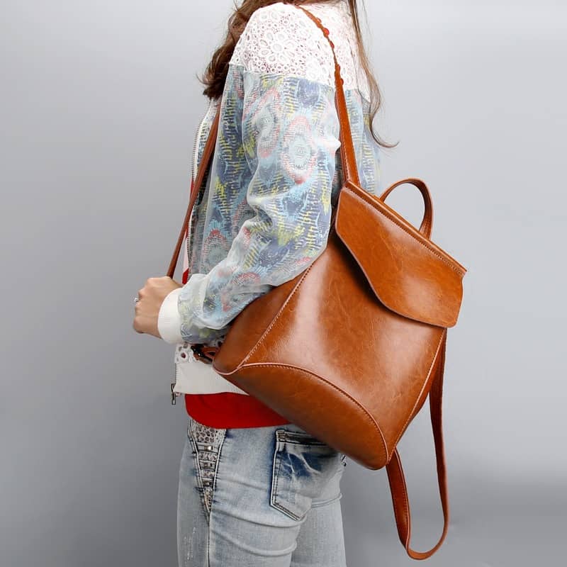 All-match PU backpack women's shoulder bag