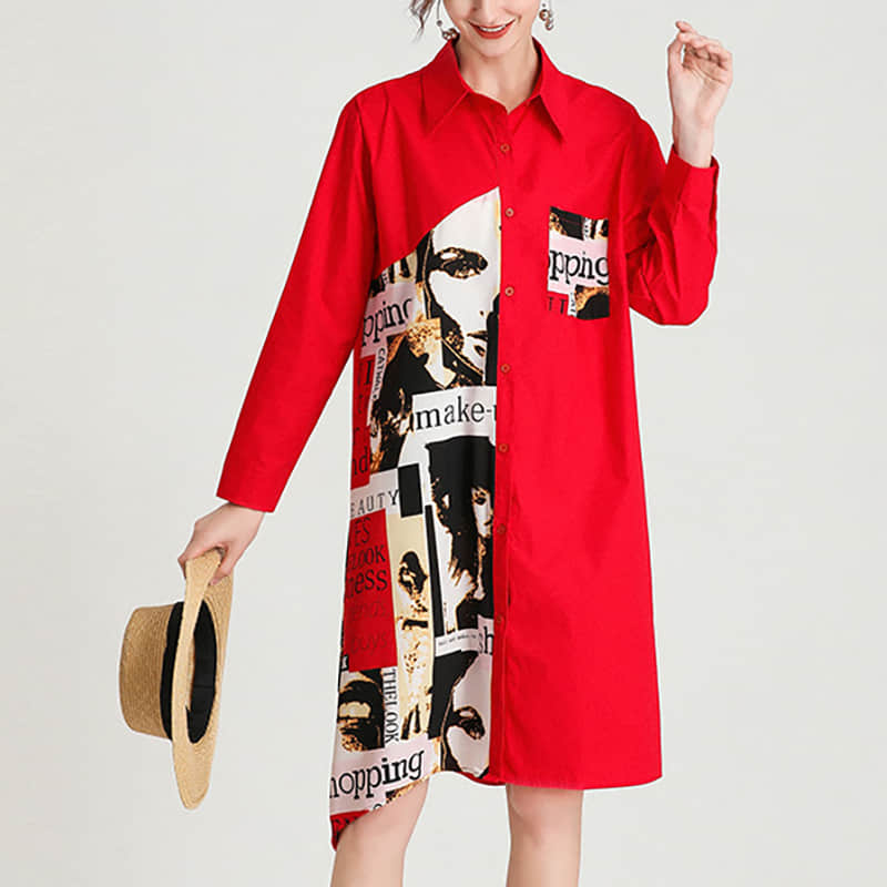 Women's plus size mid-length shirt  | IFAUN