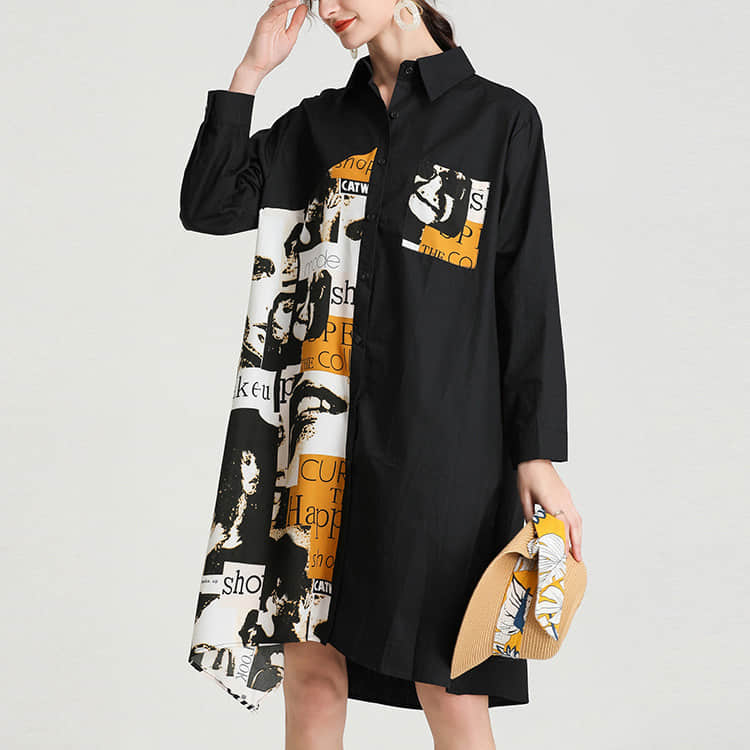 Women's plus size mid-length shirt  | IFAUN