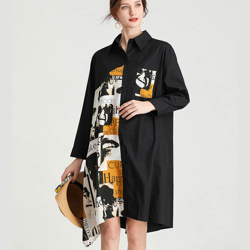 Women's plus size mid-length shirt  | IFAUN