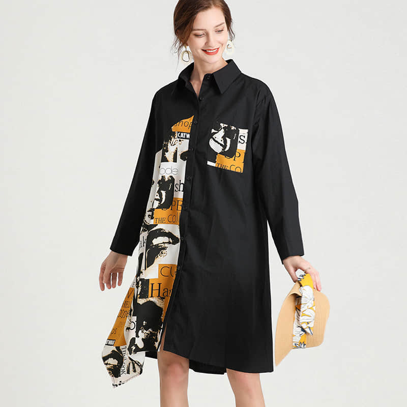 Women's plus size mid-length shirt  | IFAUN