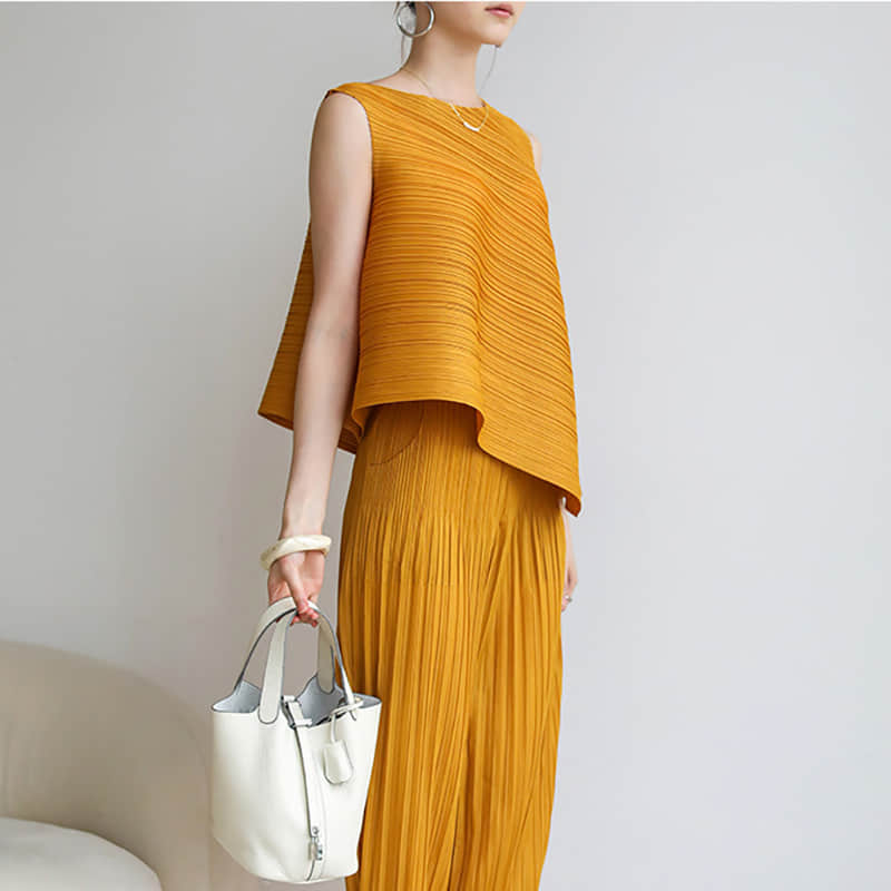 Fashion and simple temperament sleeveless round neck top T-shirt  | IFAUN