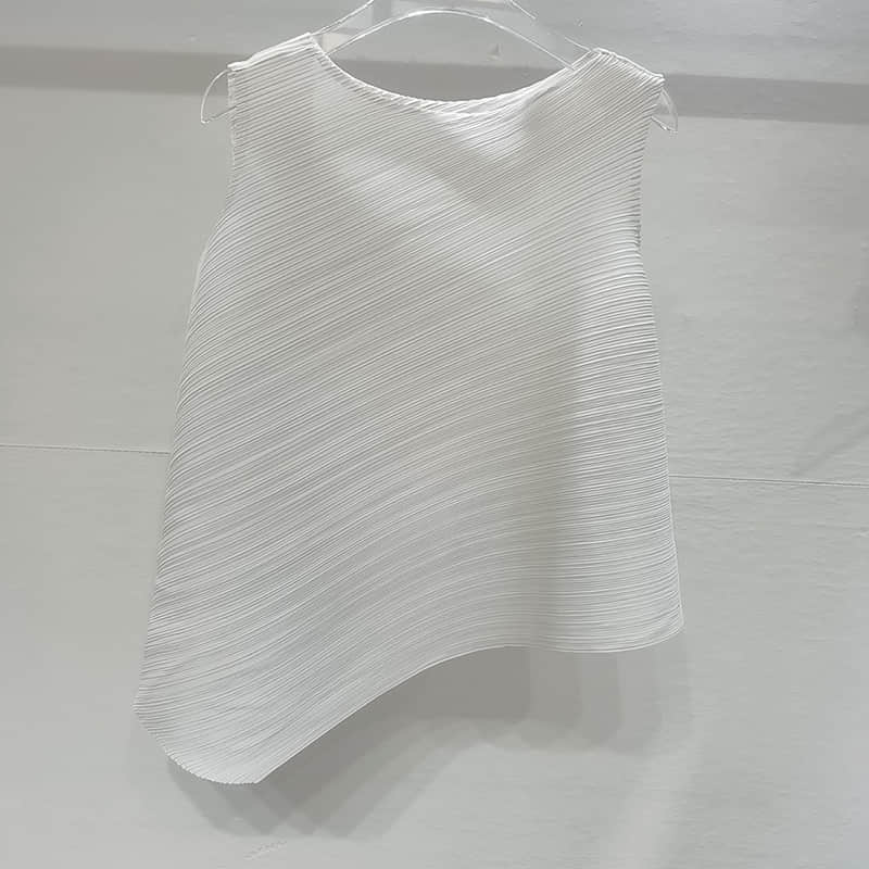 Fashion and simple temperament sleeveless round neck top T-shirt White / One Size | IFAUN