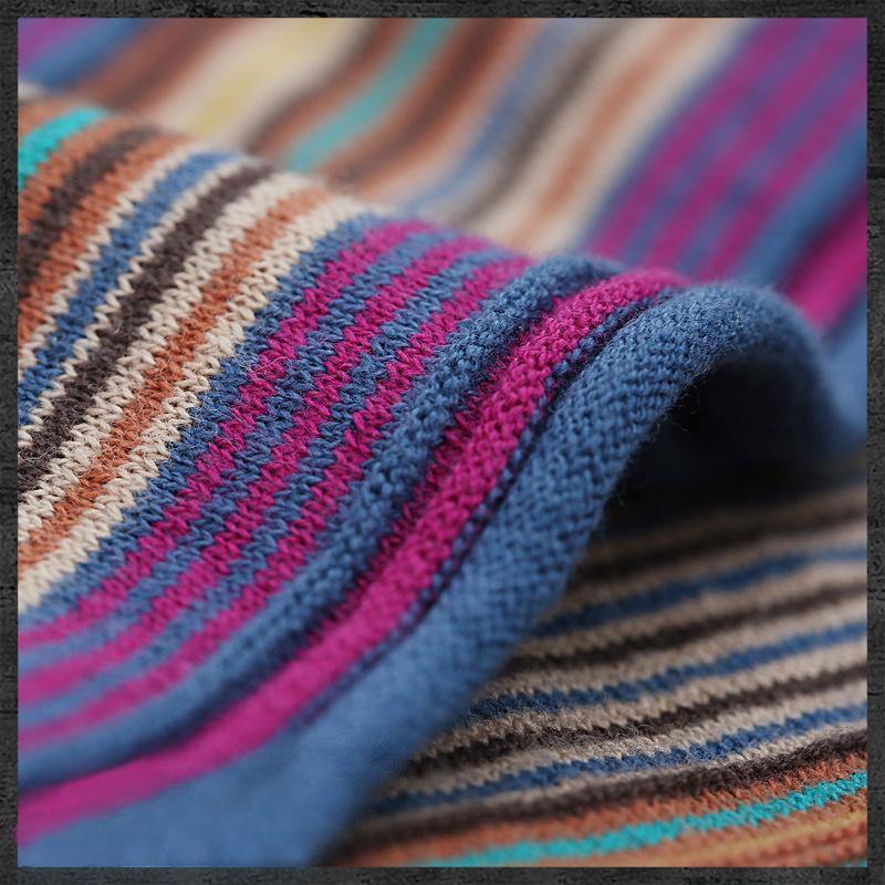 All-match stripe fashion sweater retro vest cotton and linen T-shirt  | IFAUN