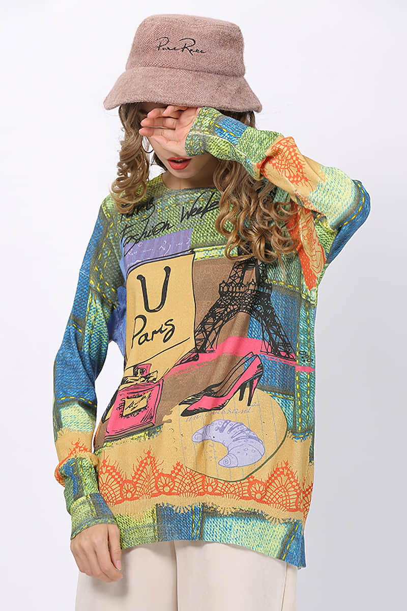 Women's plus size knitted pullover T-shirt  | IFAUN