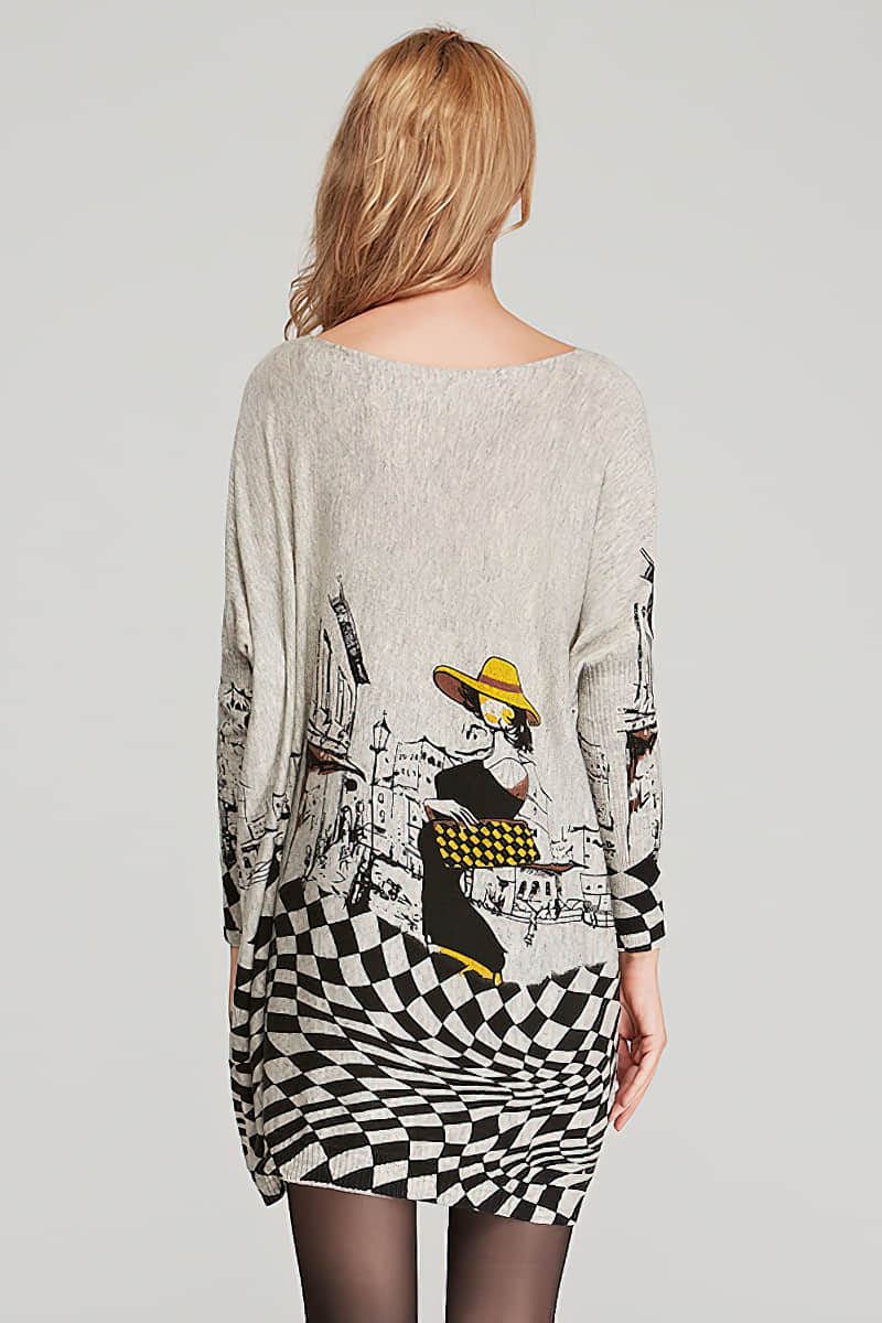 Women's plus size cartoon print pullover sweater  | IFAUN