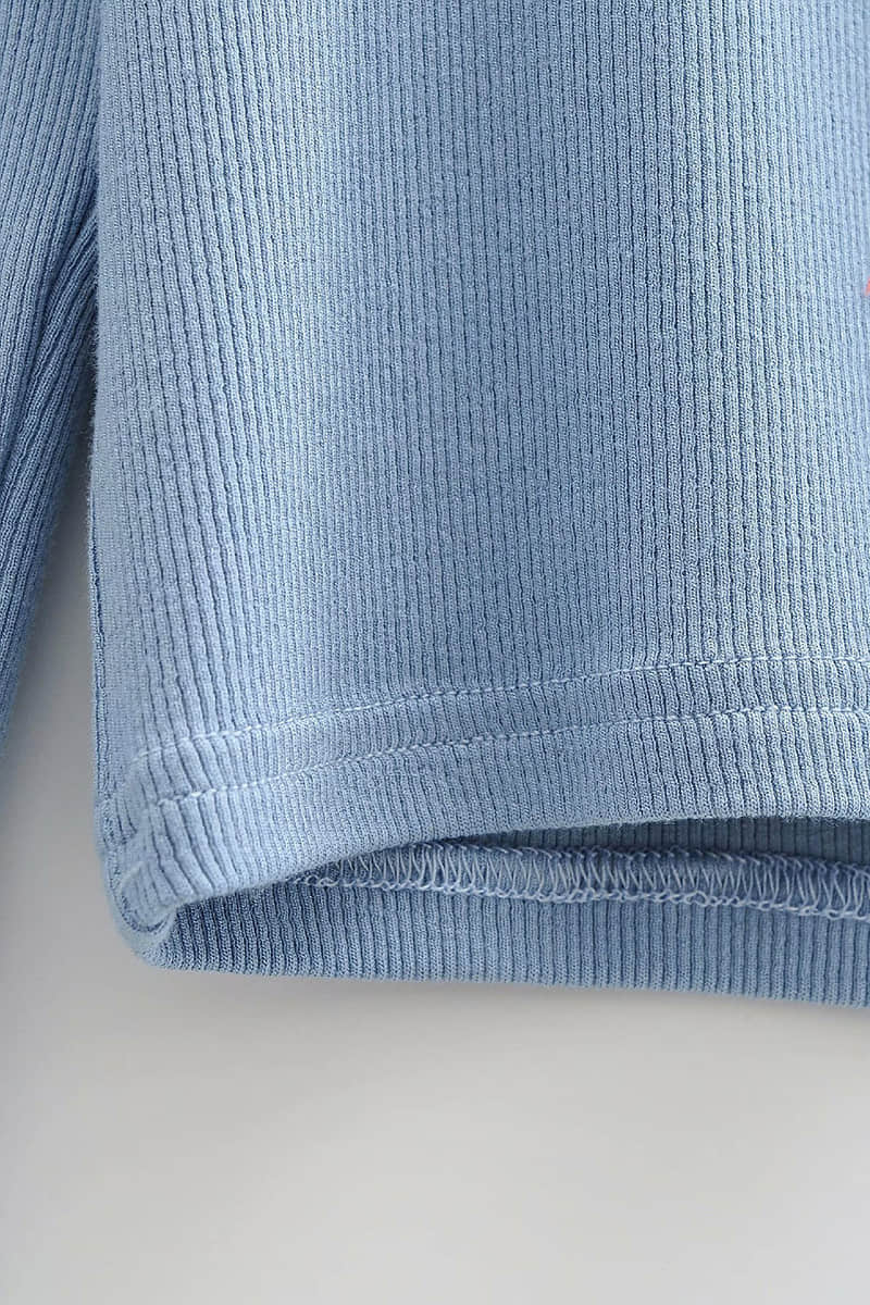 Slim round neck button bottoming shirt long-sleeved T-shirt top  | IFAUN