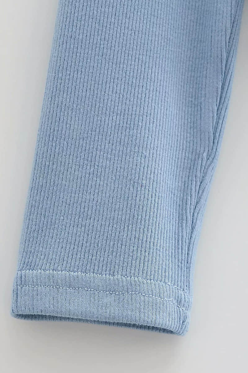 Slim round neck button bottoming shirt long-sleeved T-shirt top  | IFAUN