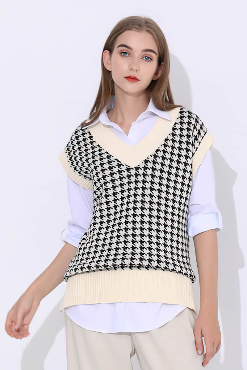 Knit sweater loose sweater vest  | IFAUN