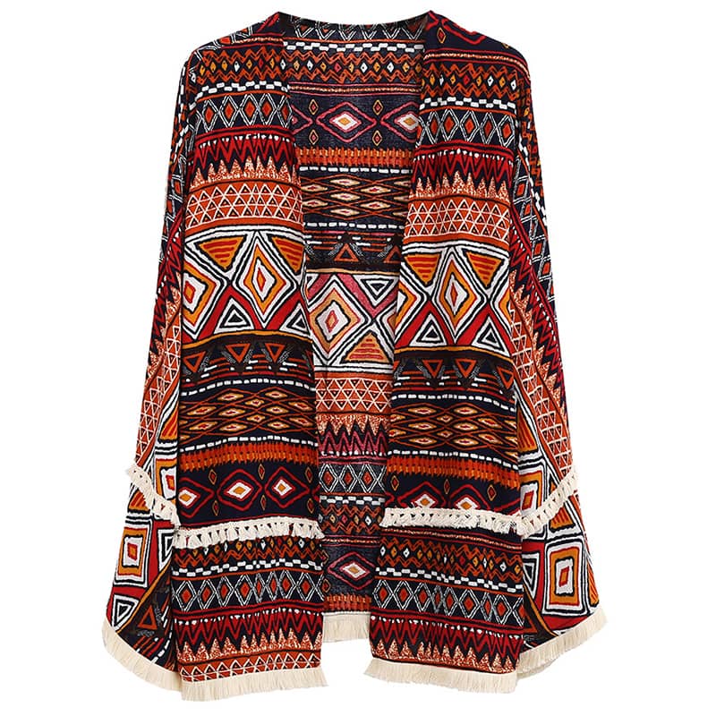 Shawl print cardigan top  | IFAUN
