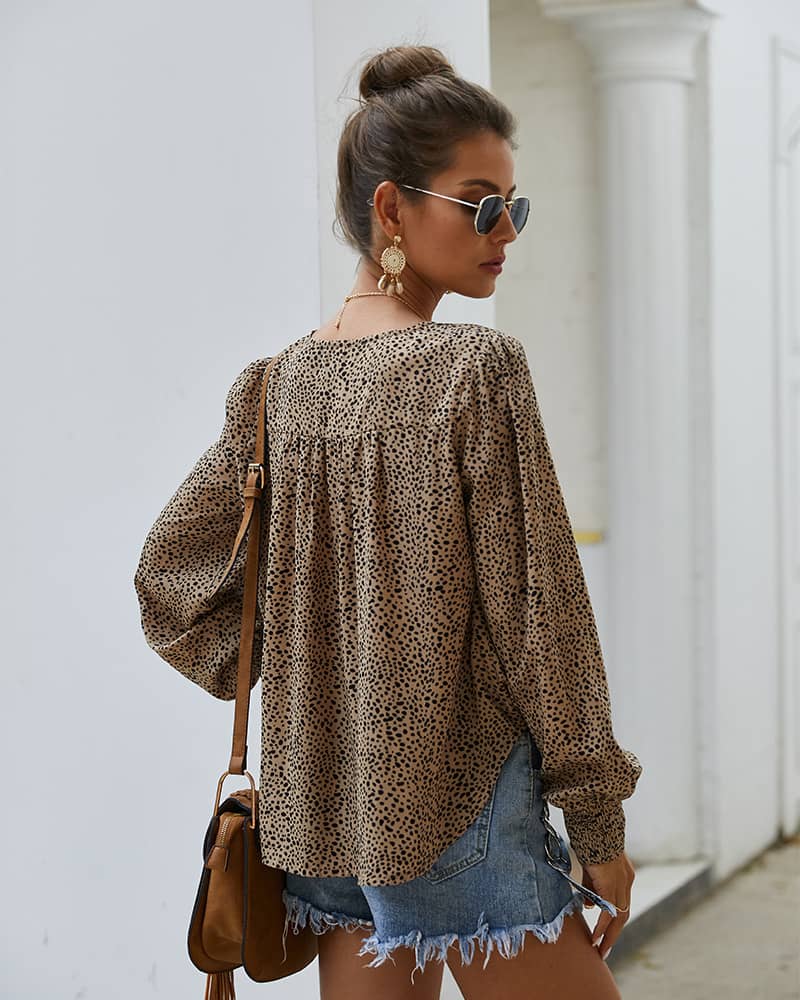 Trendy sexy long-sleeved T-shirt Khaki / XL | IFAUN