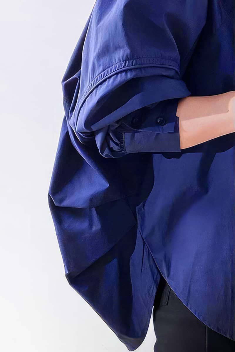 Irregular long-sleeved pullover top