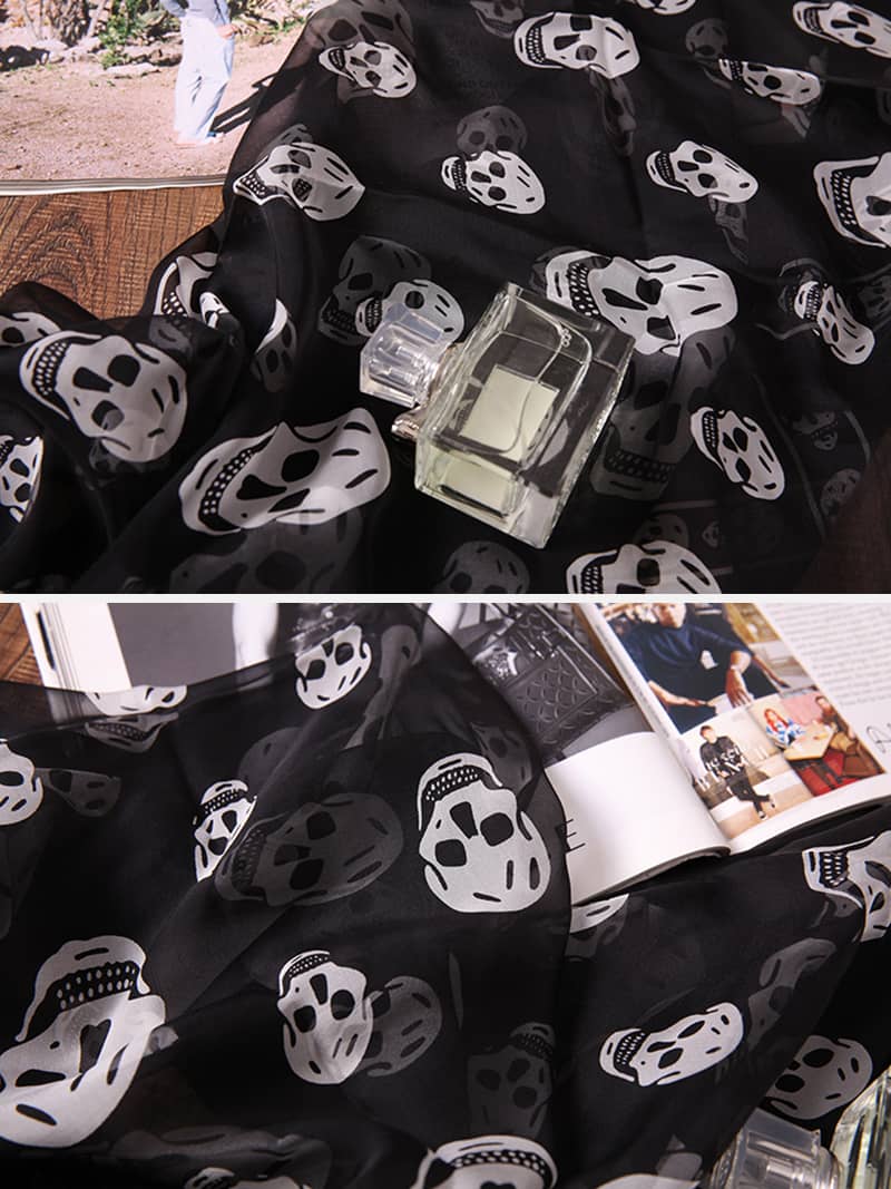 Classic skull silk big square scarf - 135*135cm