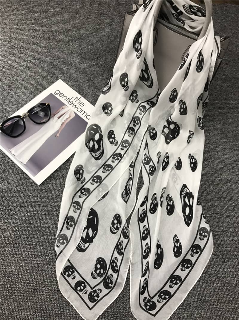 Classic skull silk big square scarf - 135*135cm
