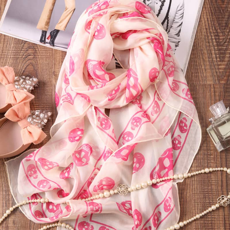 Classic skull silk big square scarf - 135*135cm