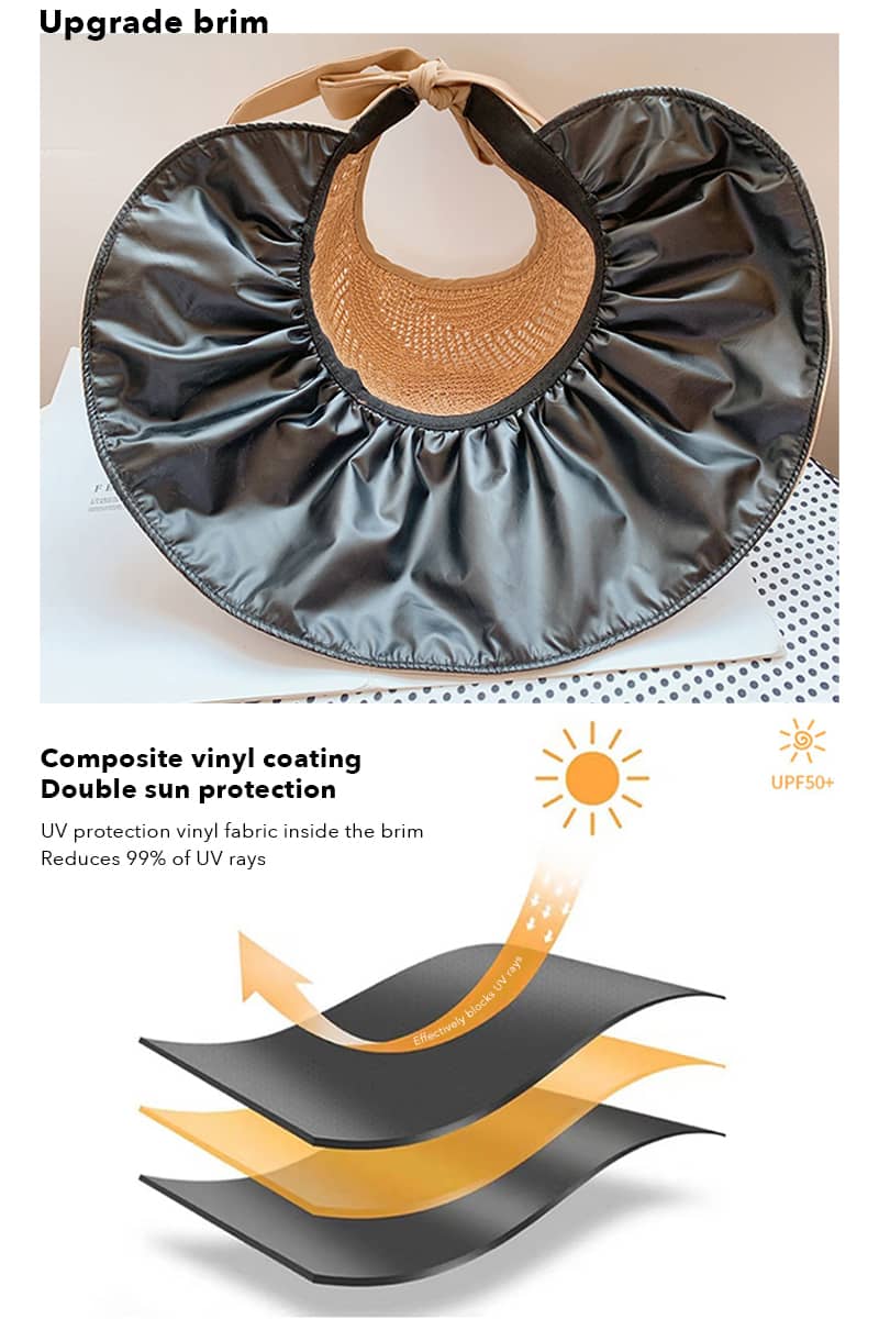 Sun protection vinyl empty top hat visor hat