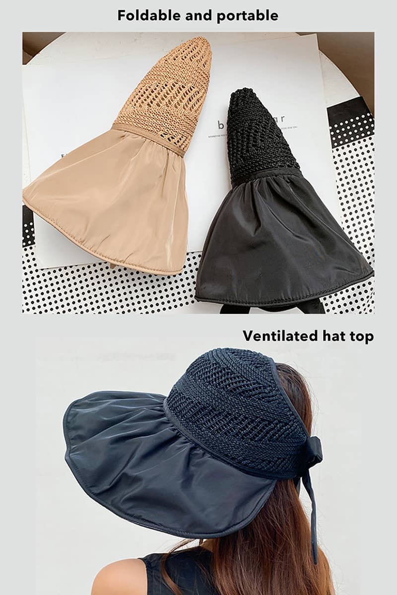 Sun protection vinyl empty top hat visor hat