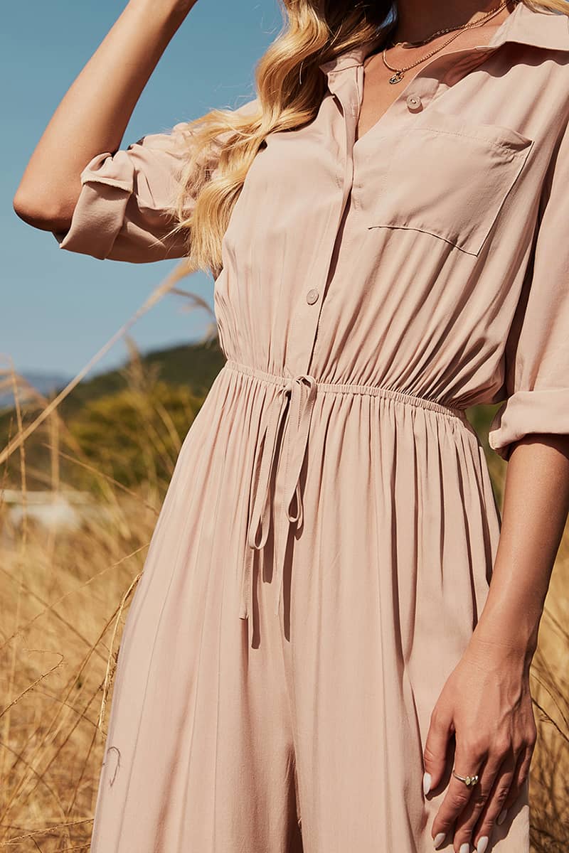 Women's three-quarter sleeve wide-leg jumpsuit  | IFAUN